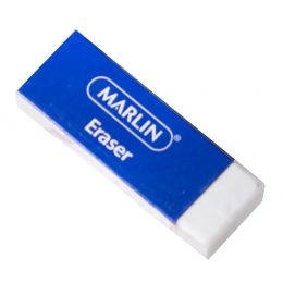 Eraser - 60x20x10mm (1pc) Plastic White - Marlin