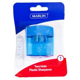 Sharpener - 2-Hole Plastic with Container (1pc) - Marlin
