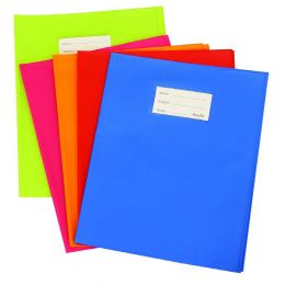 Book Cover A4 - PVC (140mic) Fitted Slip-on (5pc) Ass Colours - Bantex
