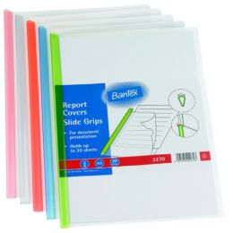 Cover A4 PP with Slide Grips (5 pack) - CLEAR - BANTEX