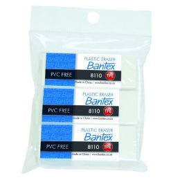 Eraser - (3pc) PVC Free in Bag - BANTEX