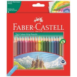 Colour Pencils - Triangular 7mm (24pc) GRIP Dots -  FaberCastell