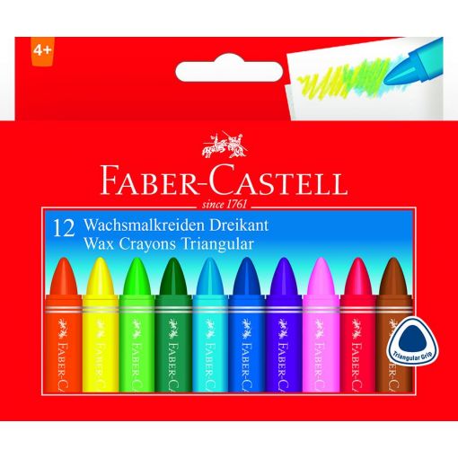 Wax Crayons - Triangular 10mm (12pc) - FaberCastell