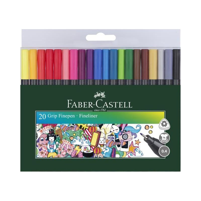 FaberCastell - Finepen Grip 0.4 mm (Set of 20)