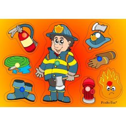 Knob Puzzle A4 - Fireman Dressing (wood)