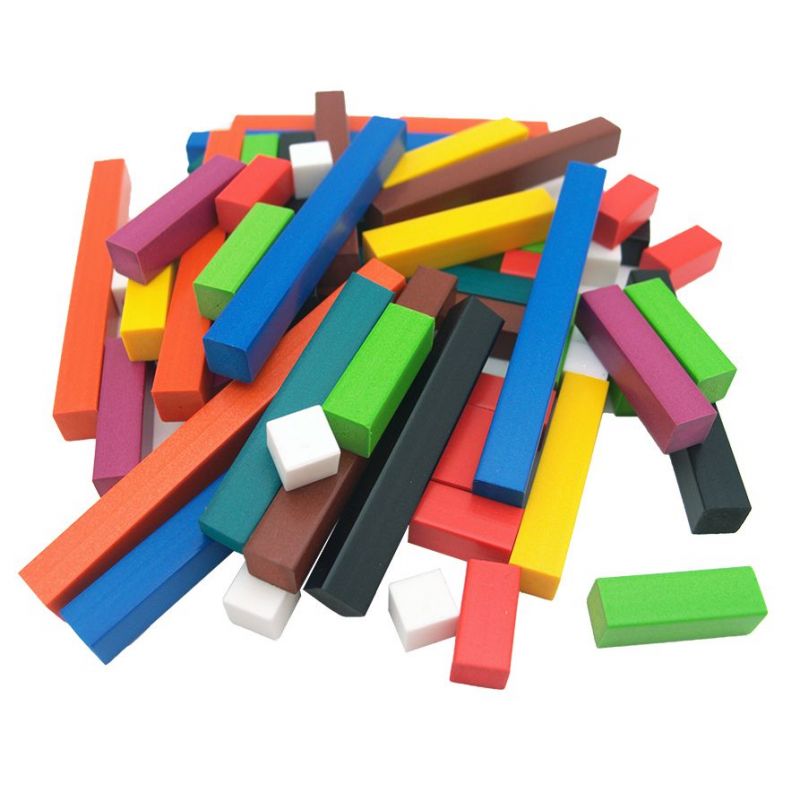 Metric Weighted Number Rod Set - Unmarked (74pc) Cuisenaire rods