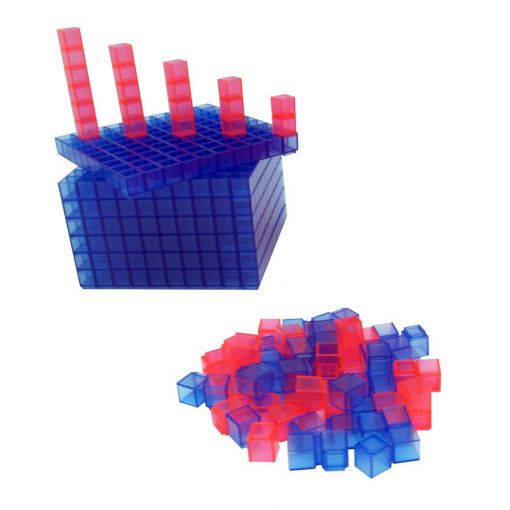 Base Ten Set - Transparent Interlocking (145pc)