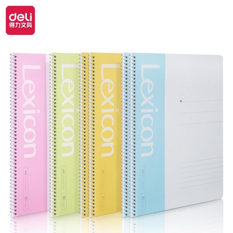 Note Book - Soft Cover Spiral - A4 (80 page) Lexicon - Deli