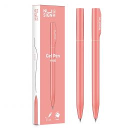 Nusign Gel Pen 0.5mm - (Black Ink) Pink Grip - Deli