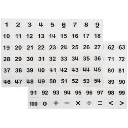 Number Tiles (0-100) Transparent (108pc)