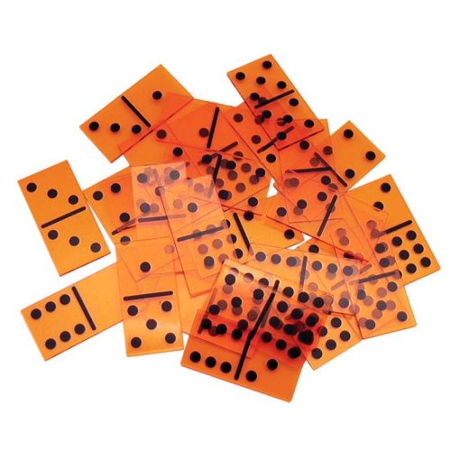 Translucent dominoes (9 dots, orange, 55pc)