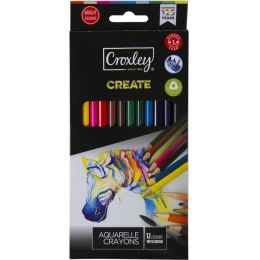 Colour Pencils - Aquarelle/Watercolour Triangular (12pc) - Croxley