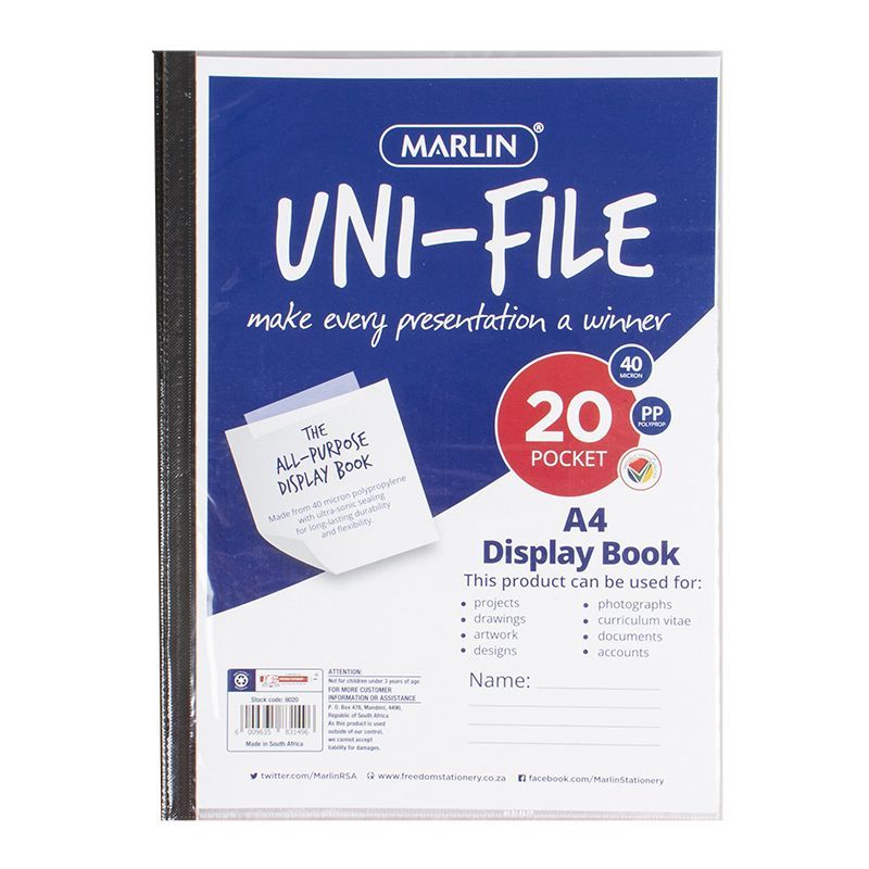 Display book with filing pockets - A4 (20 Pocket) - Soft Cover