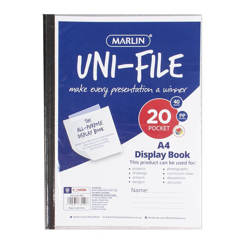 Flip File Display Book - A4 (20 Pocket) - Soft Cover