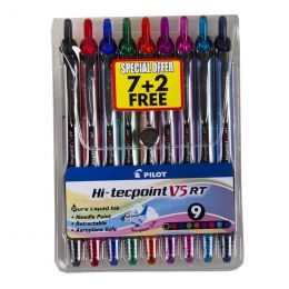 Coloured Pens - Hi-tecpoint V5 RT (9pc) - Pilot