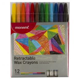 Twister Crayons - Retractable Wax (12pc) - Monami