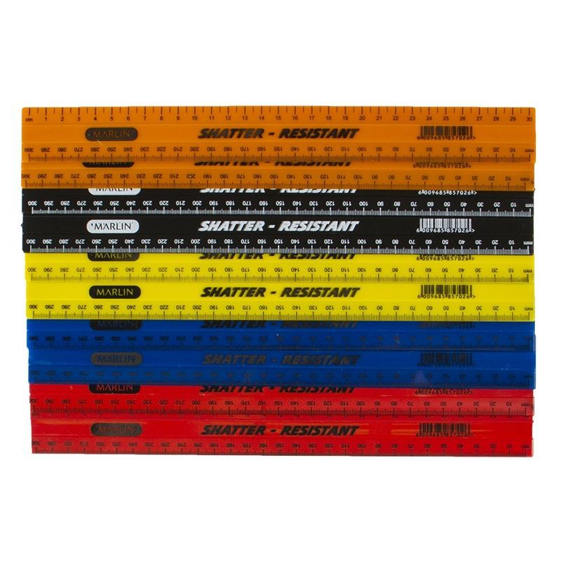 Ruler - 30cm (10pc) - assorted colours