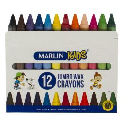 Wax Crayons - 14mm (12pc) Jumbo - Marlin