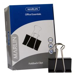 Marlin Office Essentials fold back clips 51mm 12’s
