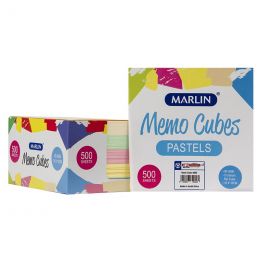 Memo Cube Refill - Assorted Pastels (5 colours per cube 10x10x5.5cm) 500pc