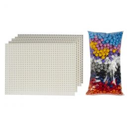 5 Pegboards, Thin Pegs 10 colour (1000 pc) in Bag