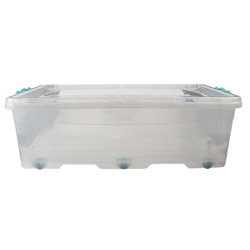 Storage Bin (30L) - Clear Clip & Lock with Wheels