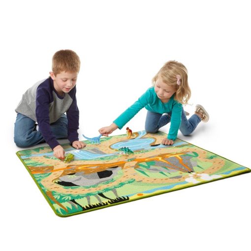 Prehistoric Playground Dinosaur Rug (~100x91cm)