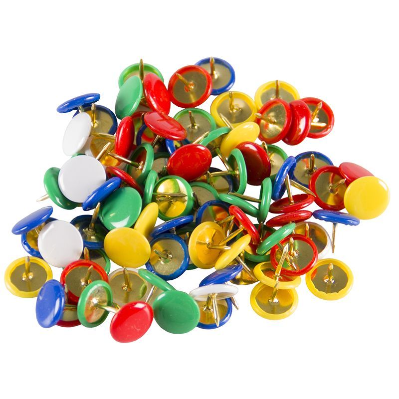 Thumbtacks Drawing Pins Croxley 100pc 10mm Assorted 2241