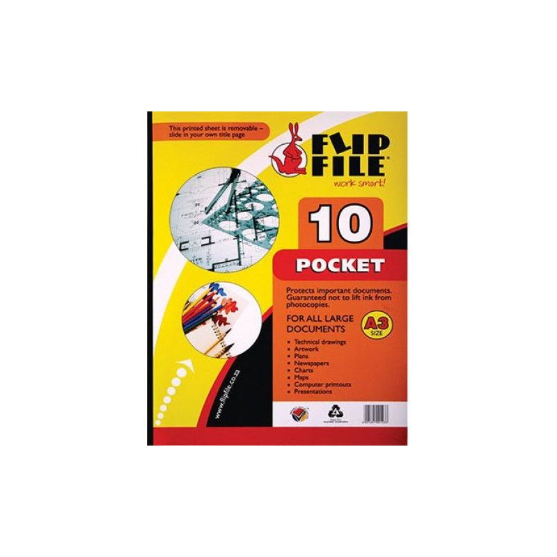 Flip File Display Book – Kangaroo – A3 (10 Pocket)