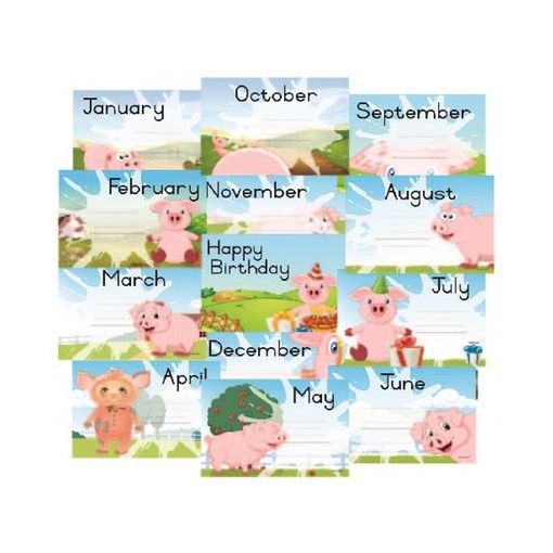 Birthday Chart - A4 (13pc) - choose theme