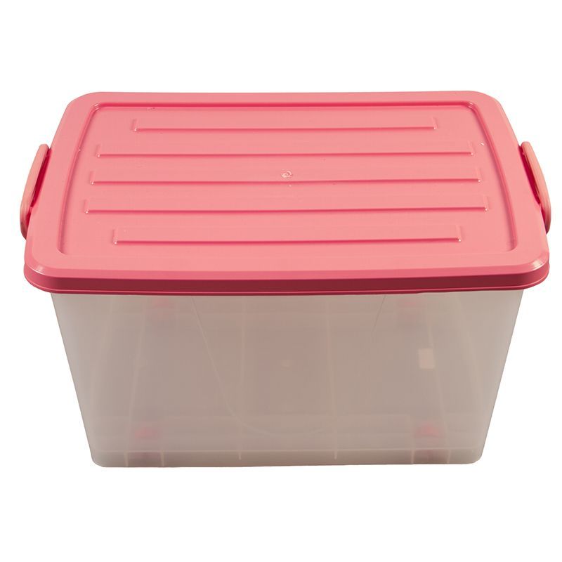 Storage Bin Clear (55L) With Wheels - choose colour