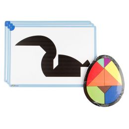 Tangram Wood - Oval Large with 12pc (A4) Cards