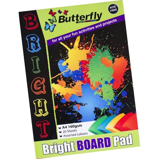 Board Pad - A4 160gsm (20 sheet) - Bright Assorted