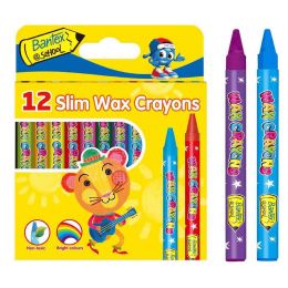 Wax Crayons - 8mm (12pc) Slim @School - Bantex
