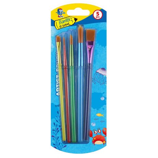 Brushes for painting (5pc) Assorted Sizes (BANTEX)