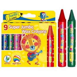 Wax Crayons - 14mm (9pc) Super Jumbo - Bantex
