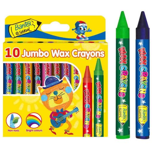 Wax Crayons - 11mm (10pc) Jumbo @School - Bantex