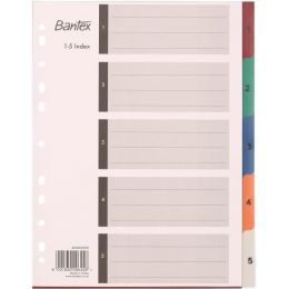 BANTEX Divider PP -  5 Divisions (5 Colour) - Index 1-5