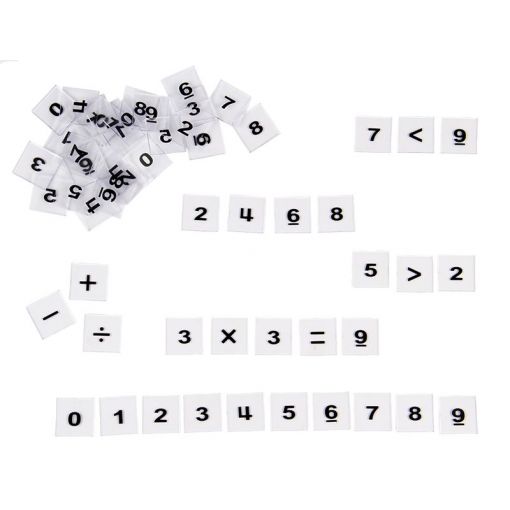 Number Tiles (0-9) - Transparent (57pc)