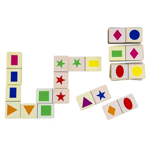 Domino - Wooden Shapes & Colours (28pc) - FunSciTek