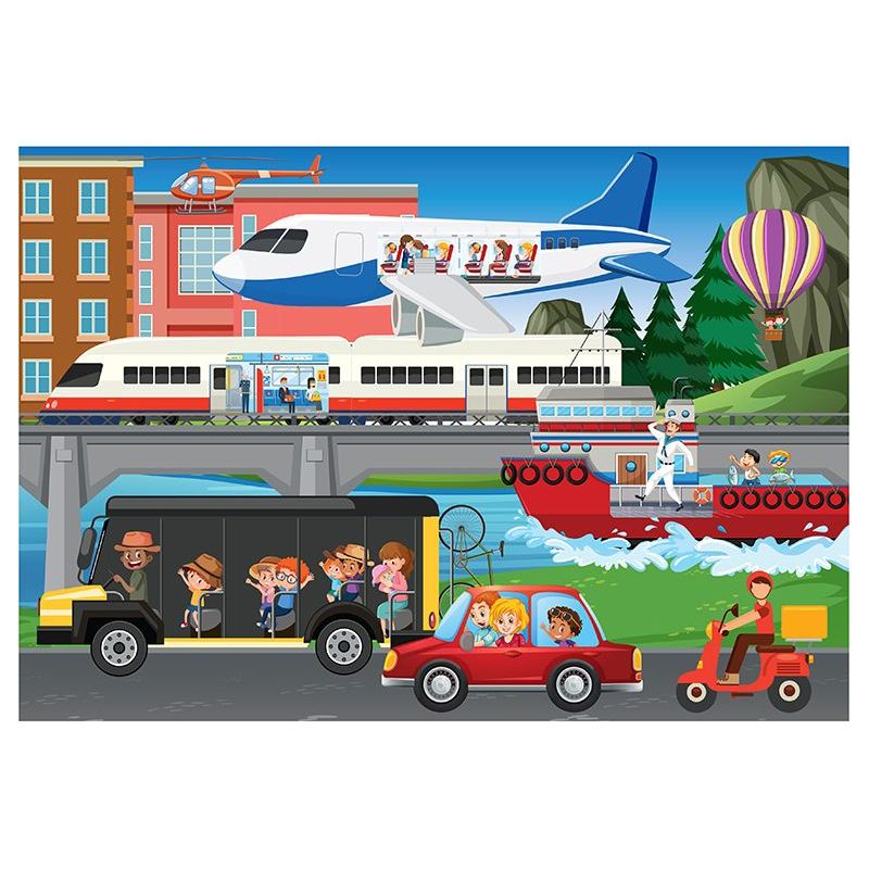 Layer Puzzle - Vehicles - What is inside (2 Layer) A4