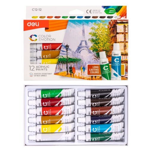 Paint - Acrylic (12x12ml Tube) - Deli