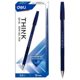 Pen - Semi Gel - Blue - Tip 0.5m (1pc) - Think  - Deli