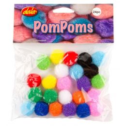 Pom Poms in Bag (20mm) 24pc Assorted