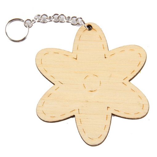 Keyring - Wooden Flower (Single)