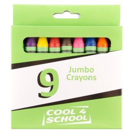 Wax Crayons - 14mm (9pc) C9 Jumbo - Cool4School