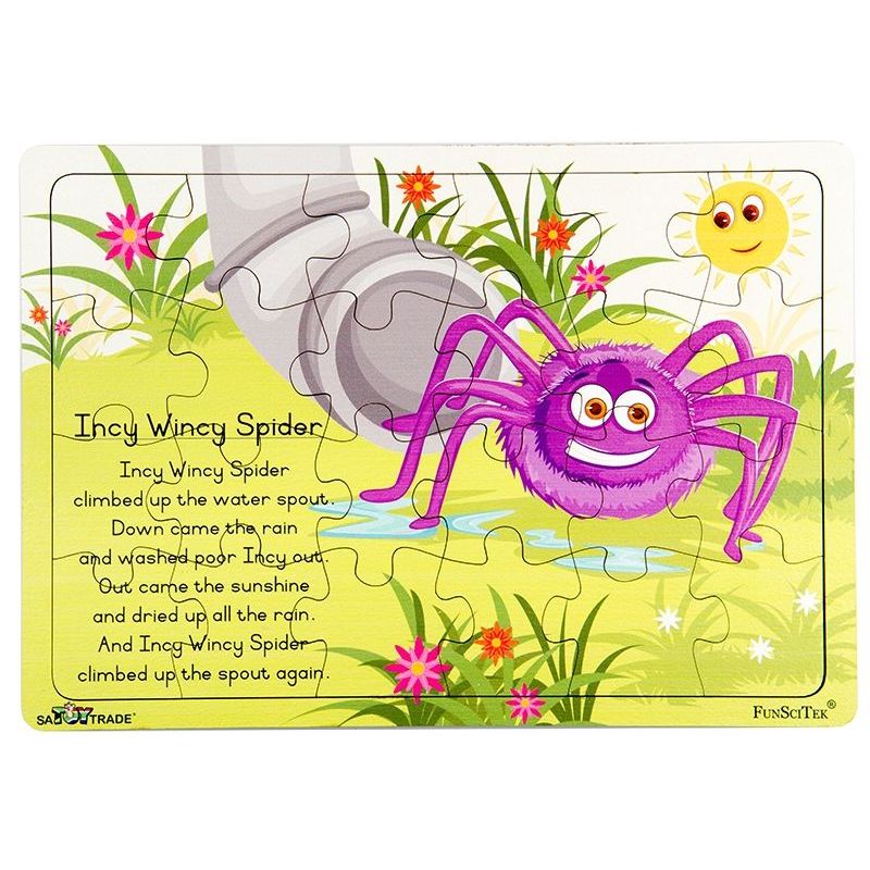 PZ Wood Frame - A4 24pc - Incy Wincy Spider - Nursery Rhymes (BB)