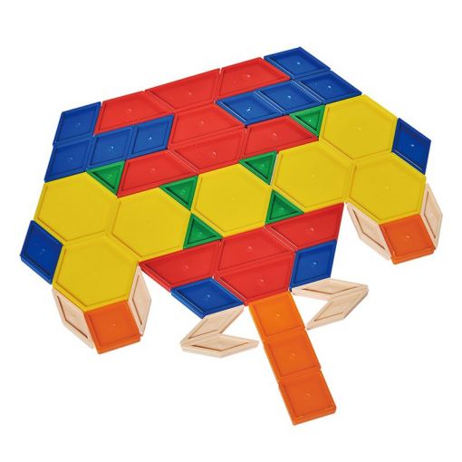 Pattern Blocks 6-shape 6-colour - 2-side Recessed  (250pc)