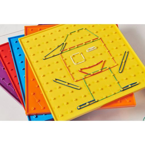 Geoboard 23cm (Square11x11 & Isometric) 6pc 6colour