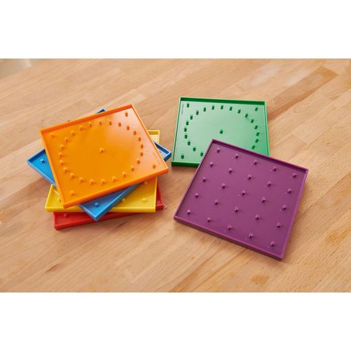 Geoboard 15cm (Square5x5 & Circular) 6pc 6colour